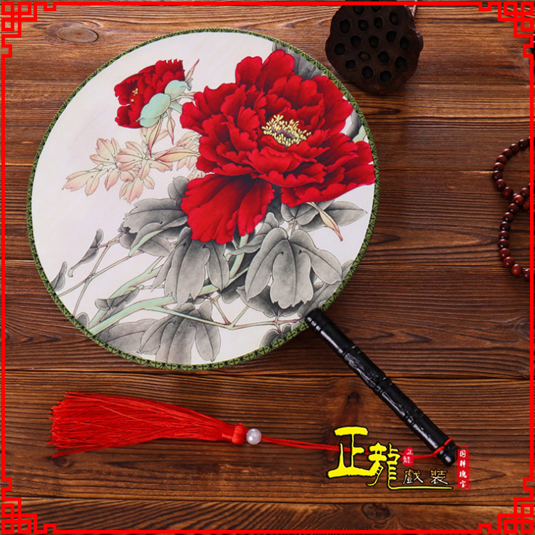 诏安古典中国风团扇空白扇跳舞蹈扇 真丝宫扇