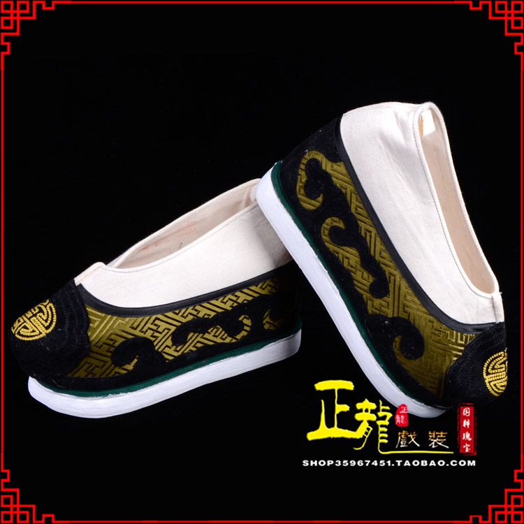 诏安戏鞋方口鞋老生鞋老旦鞋三义斋纸底内高福字履