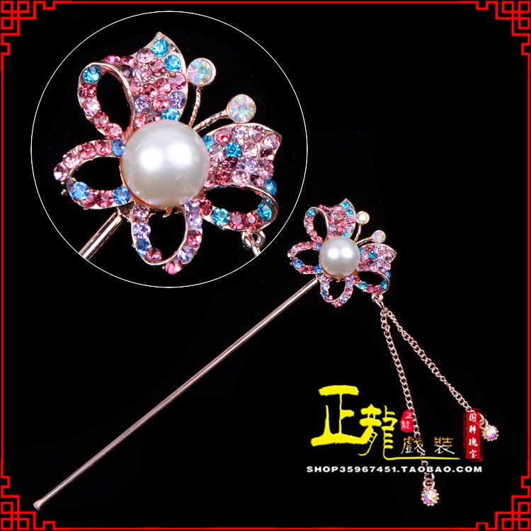 诏安花旦小姐青衣头饰簪子 蝴蝶发簪