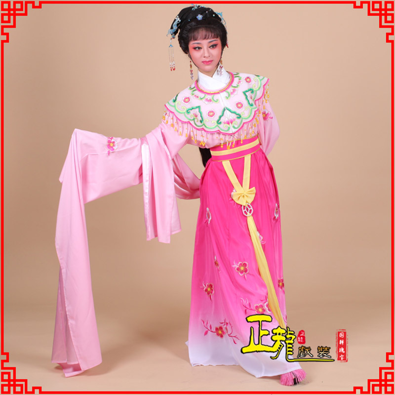 诏安水袖青衣练功花旦服 梅花古装衣