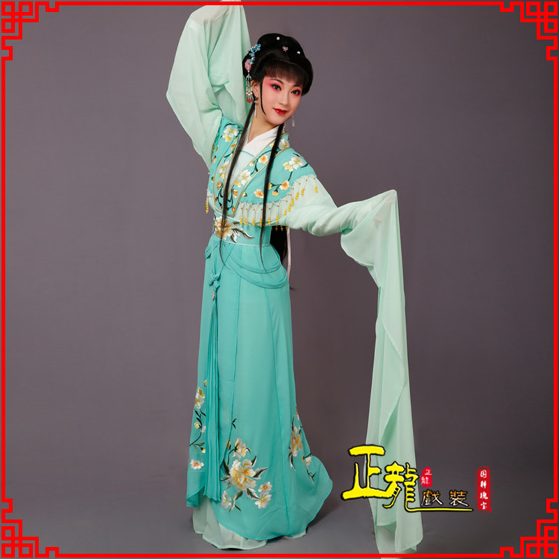 诏安青衣水袖戏服演出服 云肩花旦衣